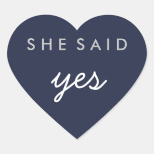 She Said Yes Engagement Wedding Sticker Silver