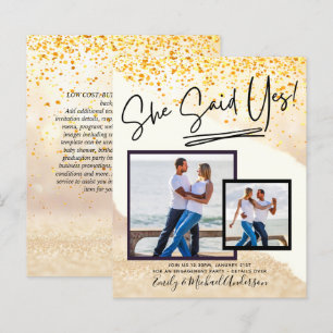 She Said Yes! handwritten Photo Engagement Party