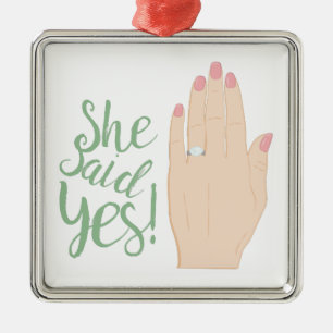 She Said Yes Metal Tree Decoration