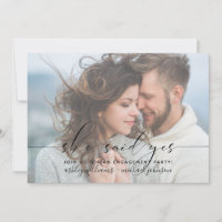 She Said Yes Modern Engagement Party Invite