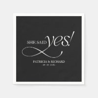 She Said Yes Modern Minimalist Engagement Party