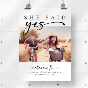 She Said Yes Photo Bridal Shower Welcome Sign