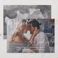 She Said Yes Photo Calligraphy Engagement Party
