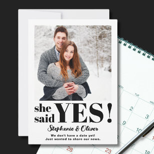 She Said Yes Photo Engagement Announcement