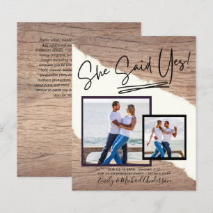 She Said Yes - Photo Engagement Party Invitation
