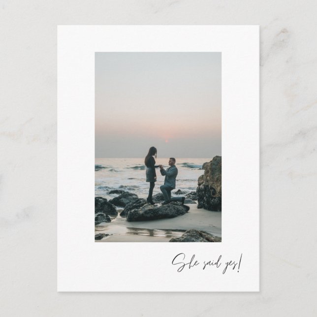 She Said Yes Photo Engagement Party Postcard (Front)