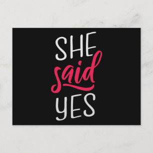 She said yes postcard