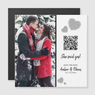 She said yes! QR code Photo Template Save the Date