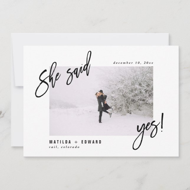 She said yes! save the date (Front)