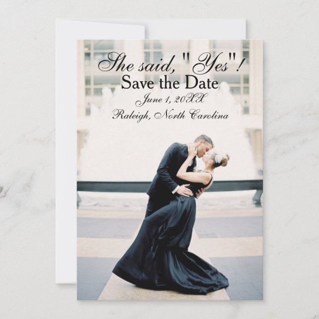 She Said "Yes" - Save the Date Announcement (Front)