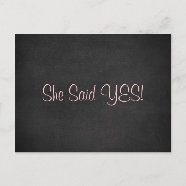 She Said Yes Save the Date Cards (Front)