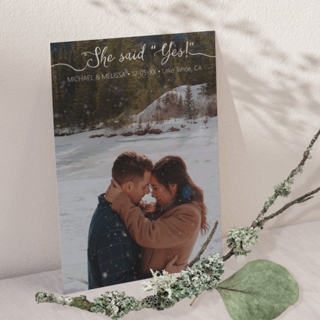 She Said Yes Script Typography Modern Minimalist Save The Date (Creator Uploaded)