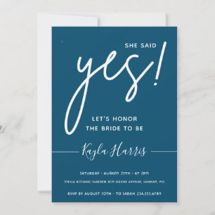 She said Yes Simple Bridal Shower Invitation