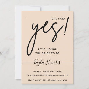 She said Yes Simple Bridal Shower  Invitation
