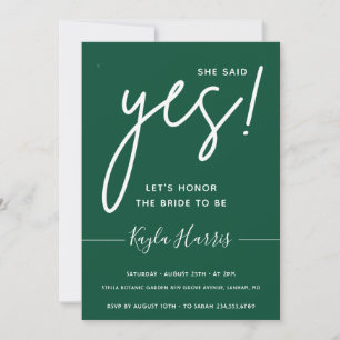 She said Yes Simple Bridal Shower  Invitation