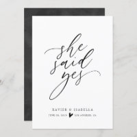 She Said Yes Simple Script Engagement Announcement