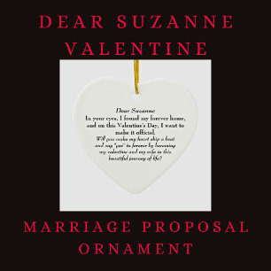 She Said Yes! Valentines Day Marriage Proposal  Ceramic Tree Decoration