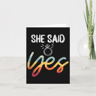 She Said Yes Wedding Groom Fiance Mr Engaged Engag Card
