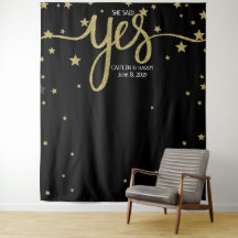 she said yes wedding photo Booth backdrop banner