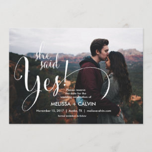 she say yes Save the date calligraphy  card v2