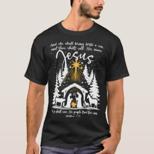She Shall Bring Forth A Son Funny Jesus Christmas  T-Shirt