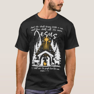 She Shall Bring Forth A Son Funny Jesus Christmas  T-Shirt