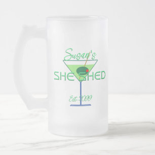 She Shed Pub Frosted Beer Glasses Drinkware Frosted Glass Beer Mug