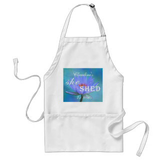 She Shed Shades of Blue Water Lily Short Apron