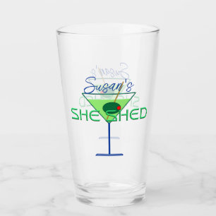 She Shed Woman's Man Cave Bar Beer Glasses