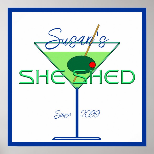 She Shed Woman's Man Cave Bar Poster Print (Front)