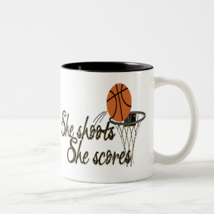 She Shoots...She Scores Two-Tone Coffee Mug