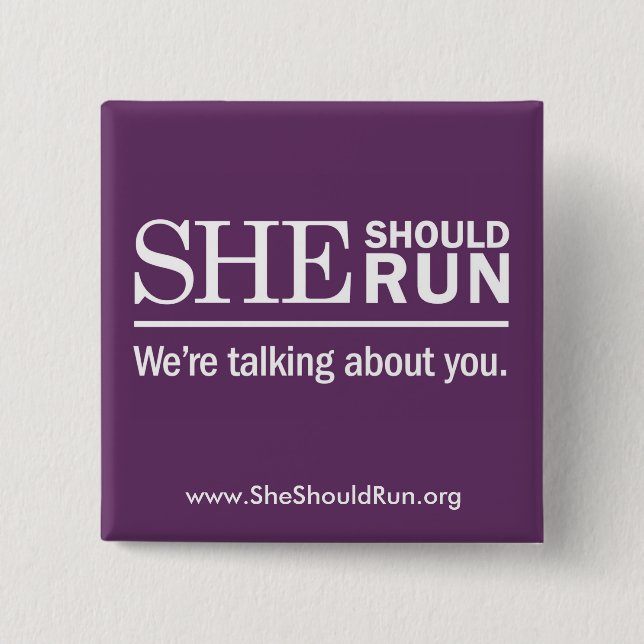 She Should Run 15 Cm Square Badge (Front)