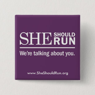 She Should Run 15 Cm Square Badge