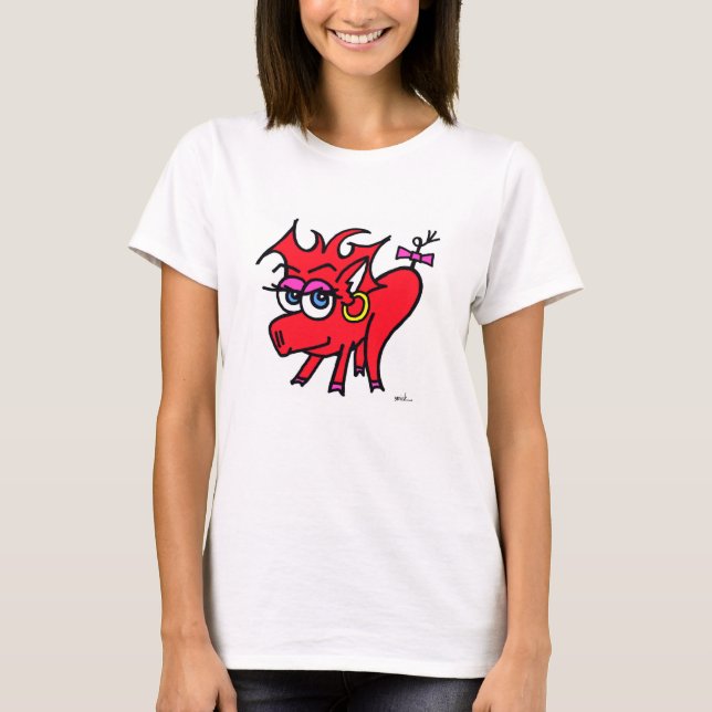 she smirk - colour T-Shirt (Front)