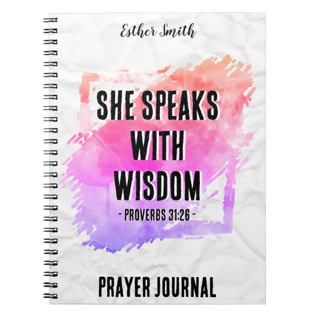 She Speaks with Wisdom - Custom Trendy Journal (Front)