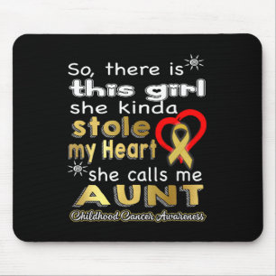 She stole my Heart - Aunt  - Childhood Cancer Awar Mouse Mat