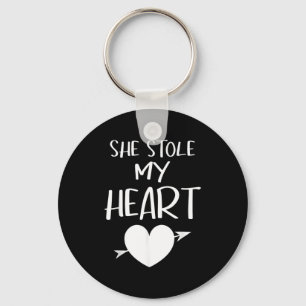 She Stole My Heart Valentines Day Matching Couples Key Ring