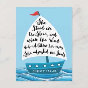 She stood in the storm, Encouragement Postcard