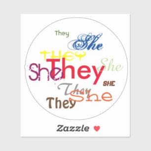 She/They All Over Sticker