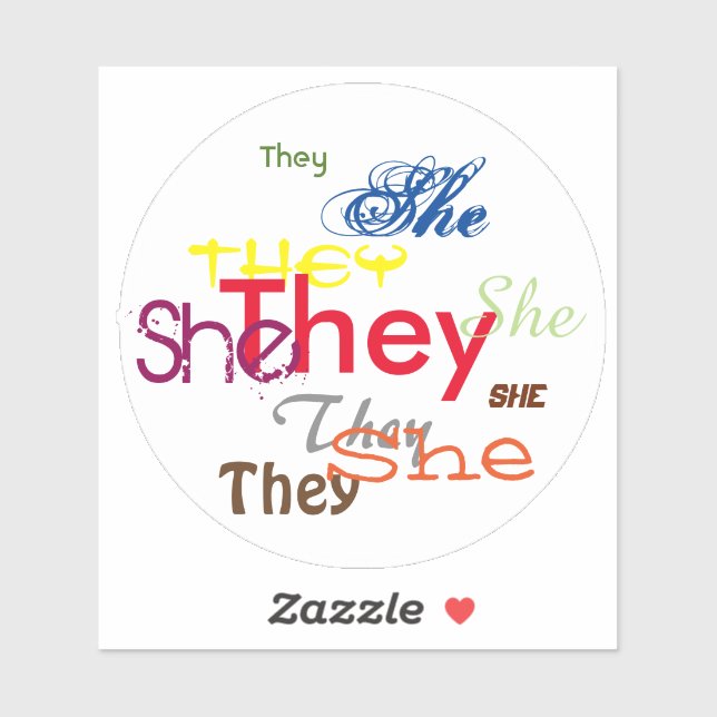 She/They All Over Sticker (Sheet)