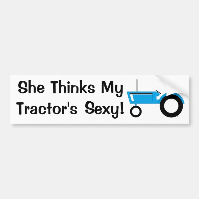 She thinks blue bumper sticker (Front)
