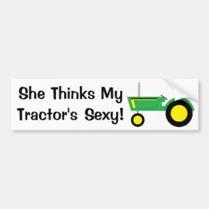 She Thinks green Bumper Sticker