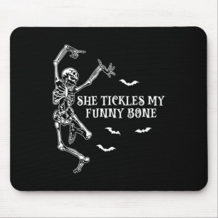She Tickles My Funny Bone Gothic Halloween Couples Mouse Mat