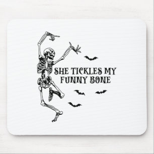 She Tickles My Funny Bone Spooky Halloween Couples Mouse Mat