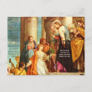 She touched the hem of Jesus' Garment Postcard