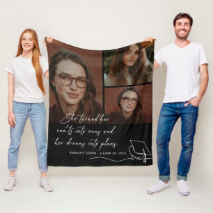 She Turned Her Cants into cans Photo Graduation Fleece Blanket