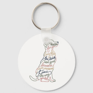 She Waited for You Dog Quote Literary Line Art Ill Key Ring