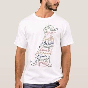 She Waited for You Dog Quote Literary Line Art Ill T-Shirt