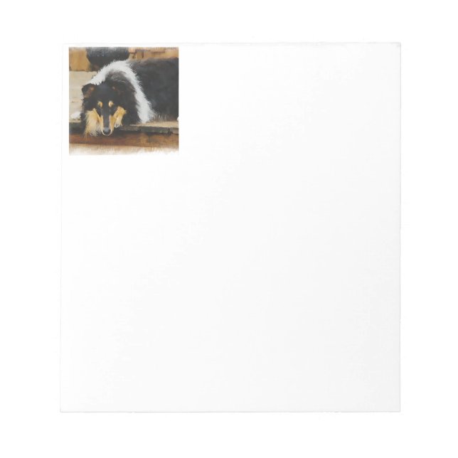 She Waits Tri Colour Collie Notepad (Front)