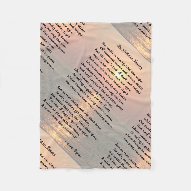 She Walks In Beauty/Cape May Sunset Fleece Blanket (Front)